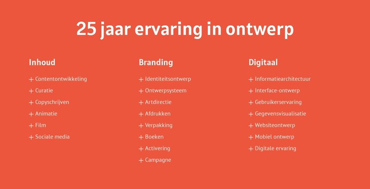 25 jaar ervaring in ontwerp CSS-sjabloon