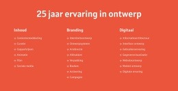 25 Jaar Ervaring In Ontwerp - Klaar Voor Gebruik HTML5-Sjabloon