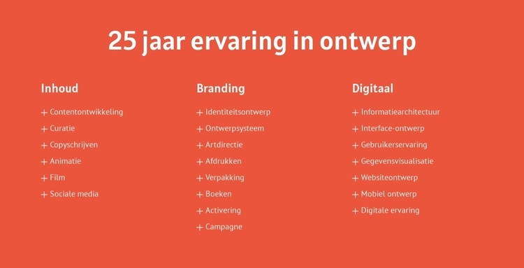 25 jaar ervaring in ontwerp HTML5-sjabloon