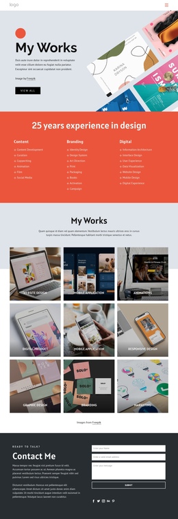 Portfolio Page One Page Templates