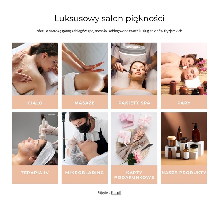 Luksusowy salon kosmetyczny Szablon CSS