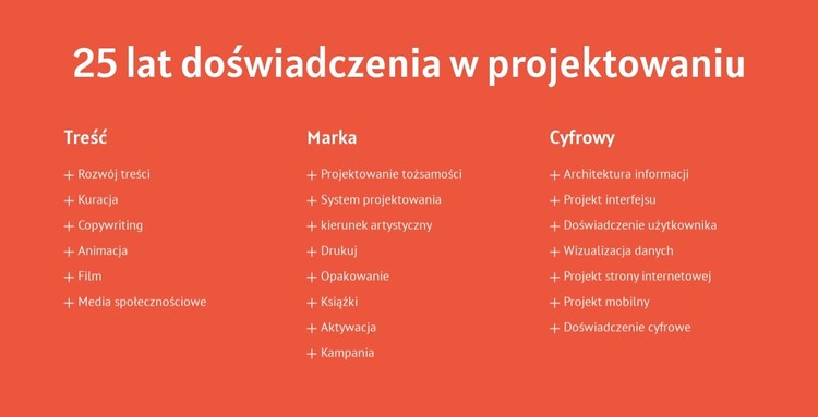 25 lat doświadczenia w projektowaniu Szablon CSS