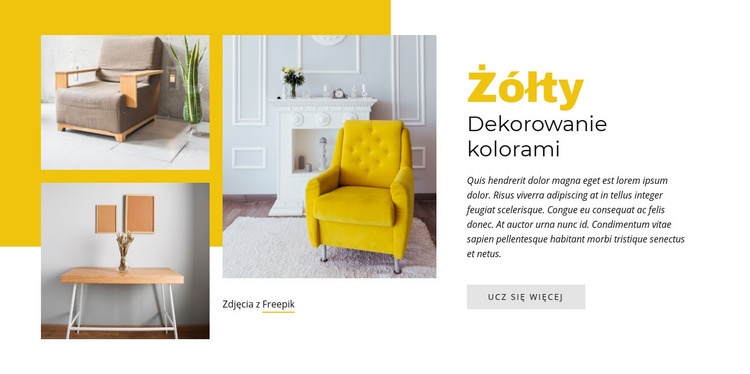 Dekorowanie w kolorze żółtym Szablon HTML5