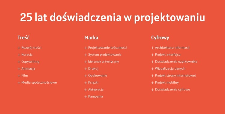 25 lat doświadczenia w projektowaniu Szablon Joomla