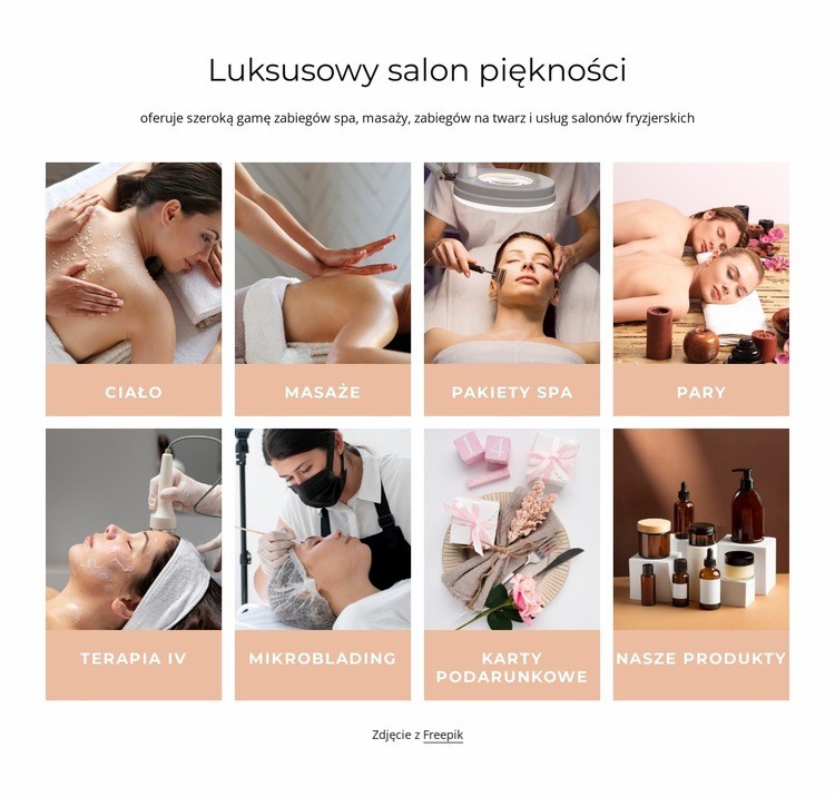 Luksusowy salon kosmetyczny Szablon