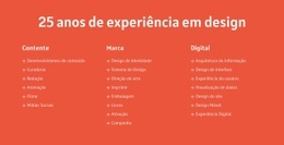 25 Anos De Experiência Em Design - HTML Website Builder