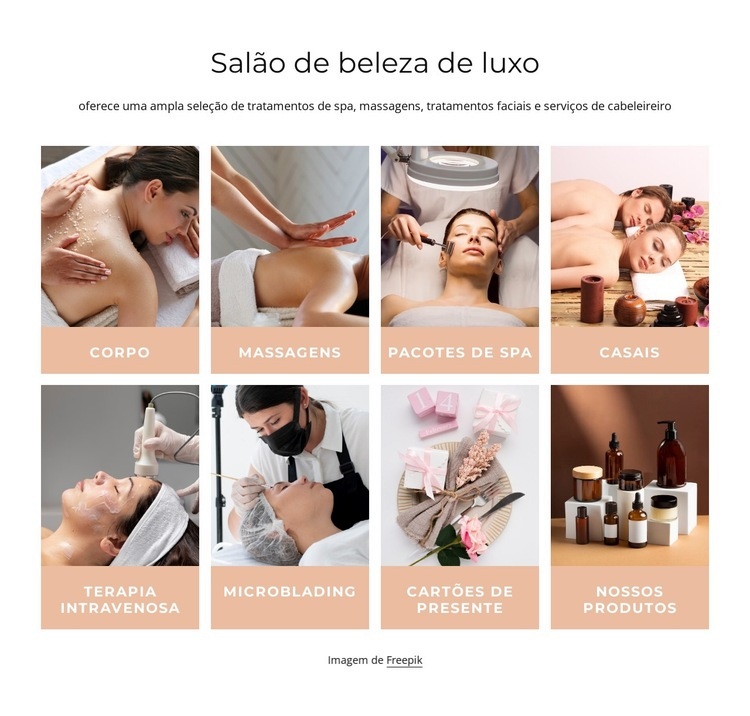 Salão de beleza de luxo Landing Page