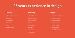 25 Years Experience In Design