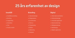 25 Års Erfarenhet Av Design - Gratis Webbplatsmall