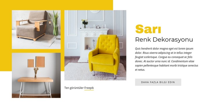 Sarı Renk Dekorasyonu CSS Şablonu