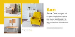 Sarı Renk Dekorasyonu Şablon