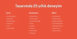 Tasarımda 25 Yıllık Deneyim - Bir Sayfalık Şablon