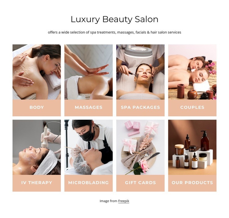 Luxury beauty salon Web Page Design