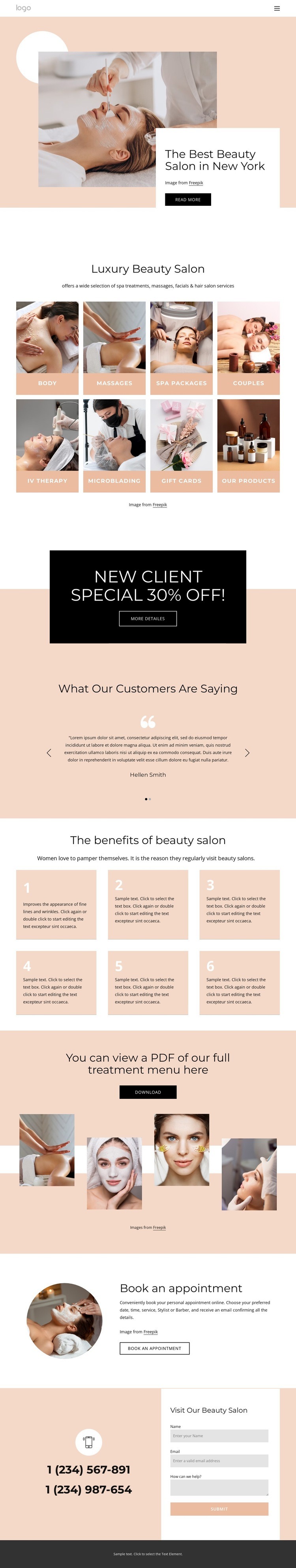 The best beauty salon in NYC Wix Template Alternative