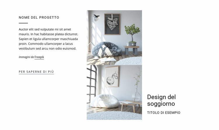 Design del soggiorno Mockup del sito web