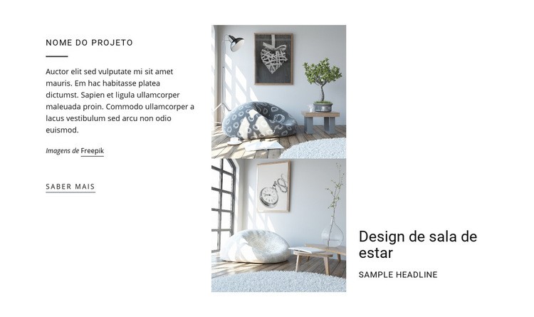 Design de sala de estar Design do site