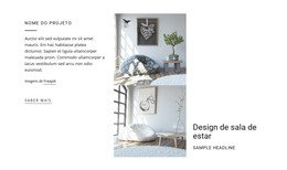 Design De Sala De Estar - Modelo De Página De Destino