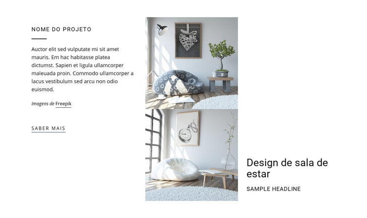 Design de sala de estar Modelo de site