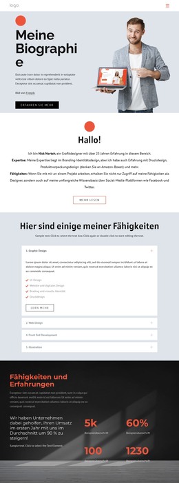 HTML-Seitendesign Für Meine Biographie