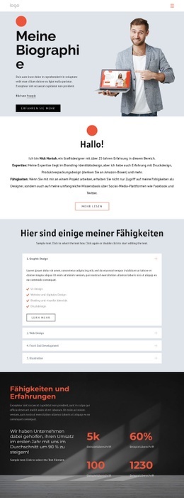 Meine Biographie - HTML Web Page Builder