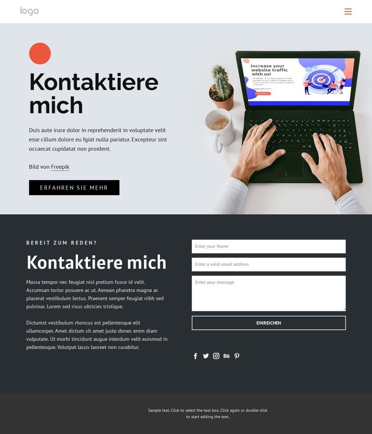 Ich bin Website-Designer und -Entwickler HTML Website Builder