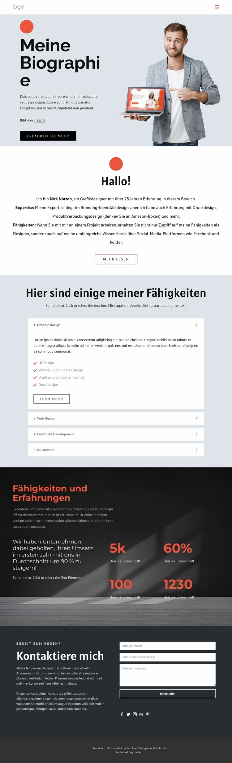 Meine Biographie Website Builder-Vorlagen