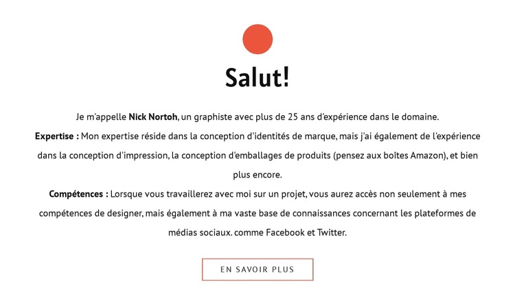 Salut Modèle de site Web