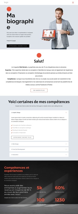 Superbe Thème WordPress Pour Ma Biographie