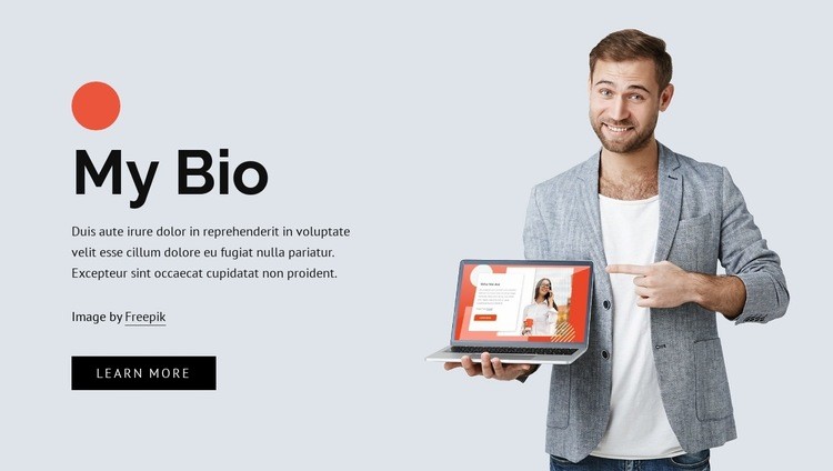 A freelance bio Homepage Design