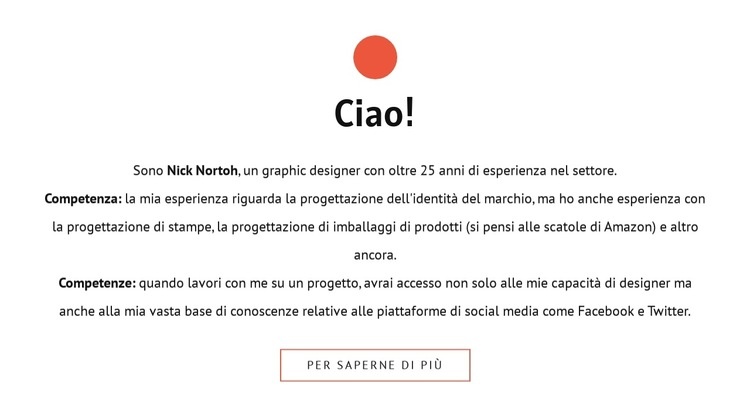 Ciao Costruttore di siti web HTML