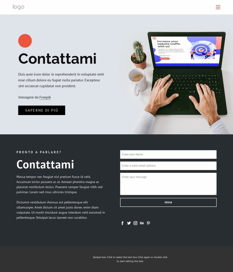 Sono un designer e sviluppatore di siti web Costruttore di siti web HTML