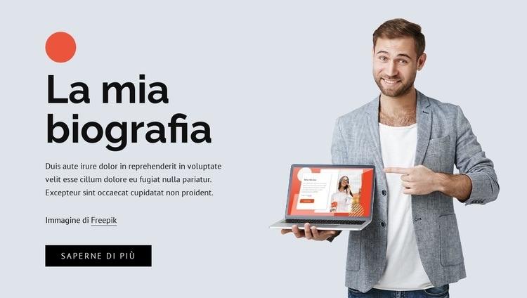 Una biografia freelance Mockup del sito web