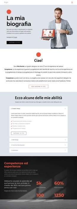 La Mia Biografia - Modello Di Sito Web Personale