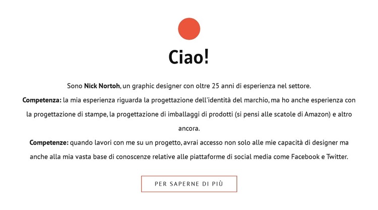 Ciao Modello HTML