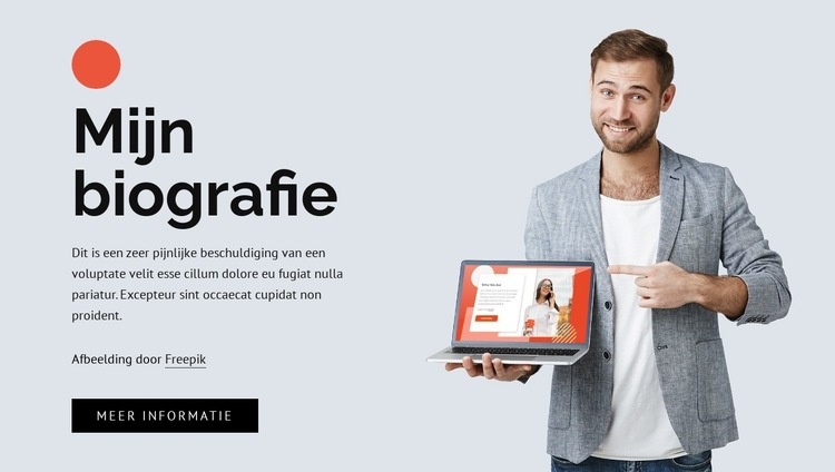 Een freelance biografie Html Website Builder