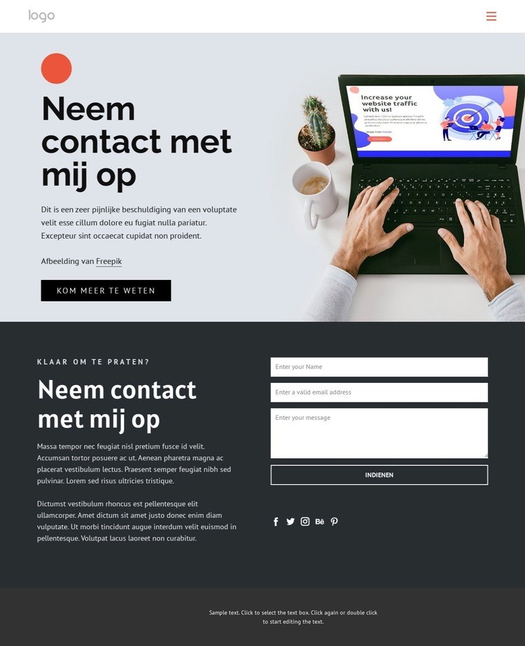 Ik ben een websiteontwerper en -ontwikkelaar Website mockup