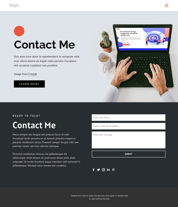 I am a website designer and developer One Page Template