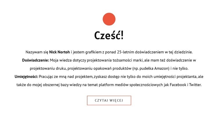 Cześć Makieta strony internetowej