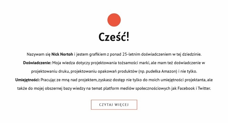 Cześć Projekt strony internetowej