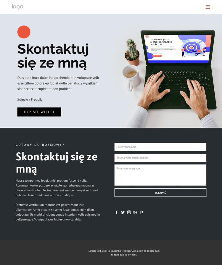 Jestem projektantem i programistą stron internetowych Szablon HTML