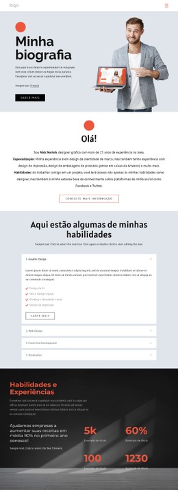 Minha Biografia Modelo CSS De Tabela