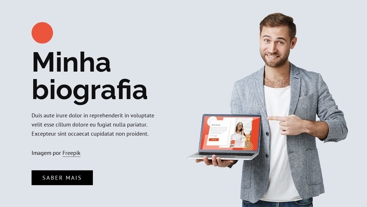 Uma biografia freelance Landing Page