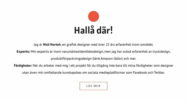 Hallå där CSS -mall