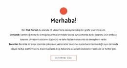 Merhaba - Çok Amaçlı Tek Sayfalık Şablon