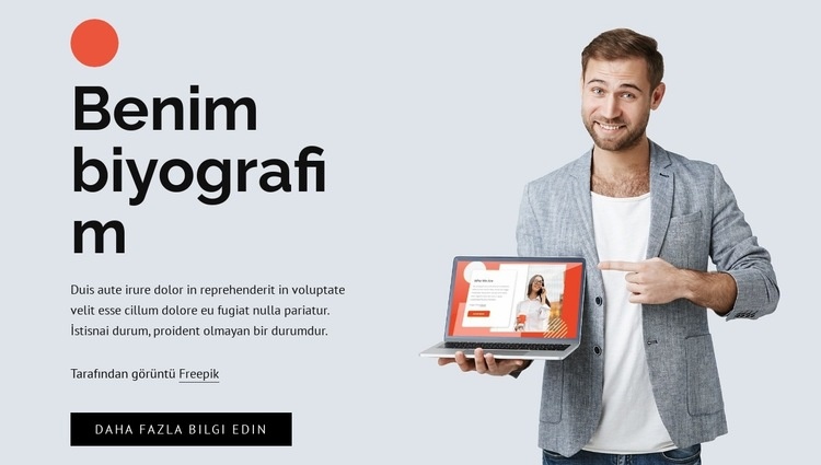 Serbest çalışan bir biyografi Web Sitesi Mockup'ı