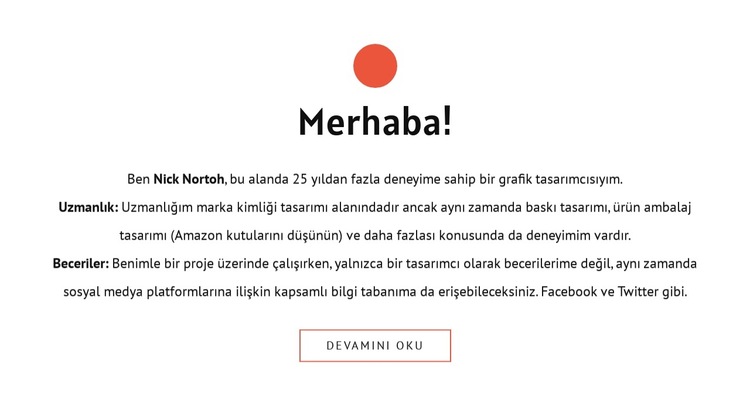 Merhaba Web Sitesi Şablonu