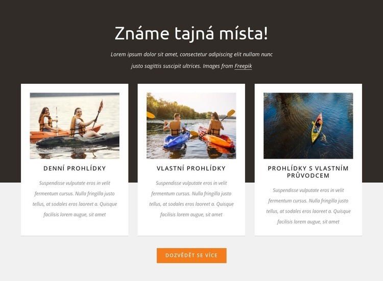 Známe tajná místa Šablona HTML