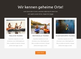 Geführte Kajaktouren - Responsive Website-Vorlagen