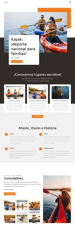 Kayak: Deporte Nacional Para Familias - Build HTML Website