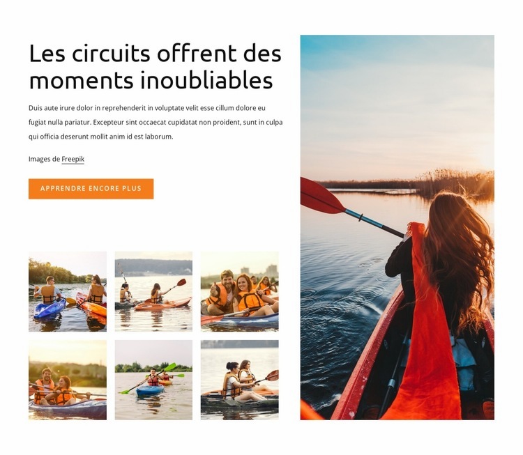 Des moments inoubliables Page de destination